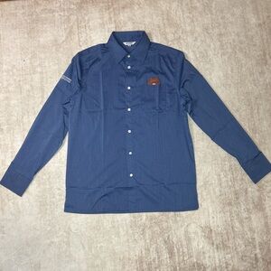 LINE FRIENDS Cafe & Store Men’s Blue Long-sleeve Button-down Dress Shirt